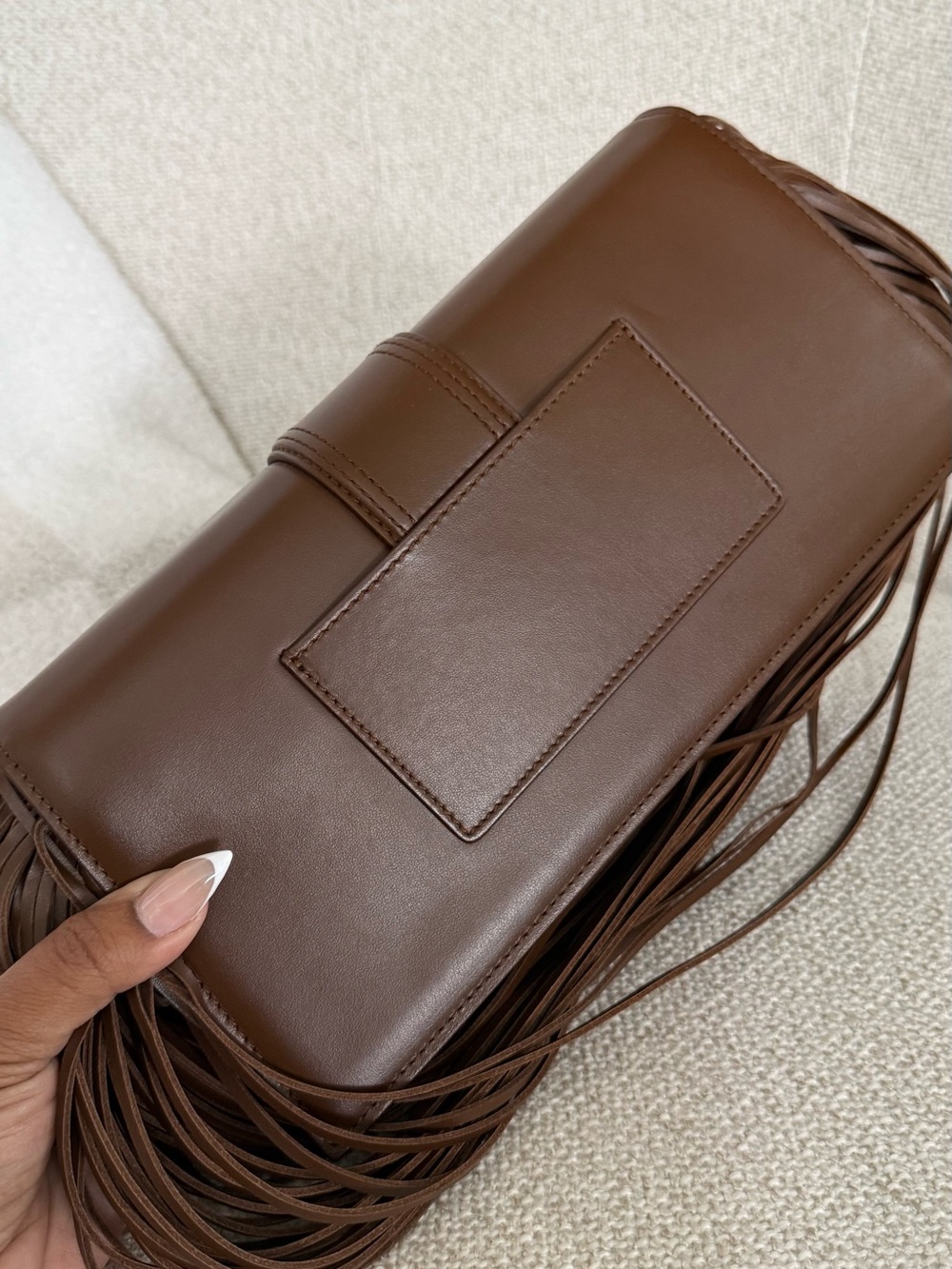 Jacquemus Chocolate Brown Leather Fringe Clutch - Picture 8 of 10